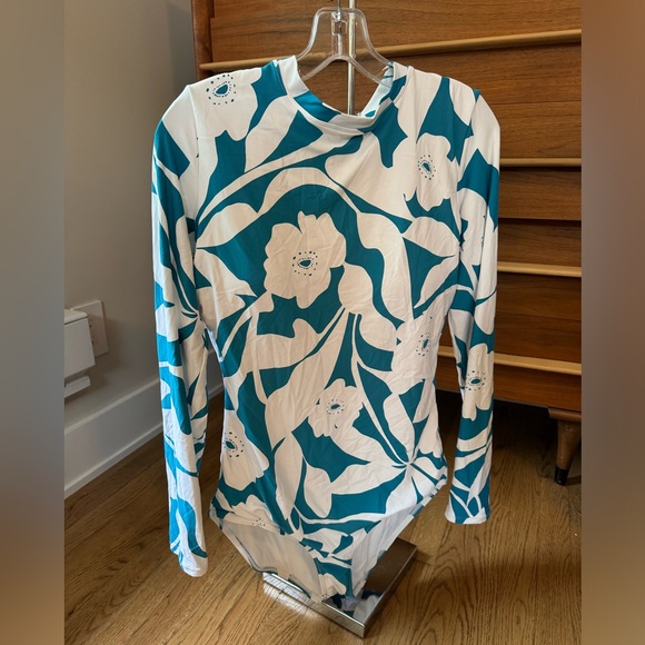 Anne Cole Other - Anne Cole rash guard swimsuit with open back and high neck size 14. NWOT